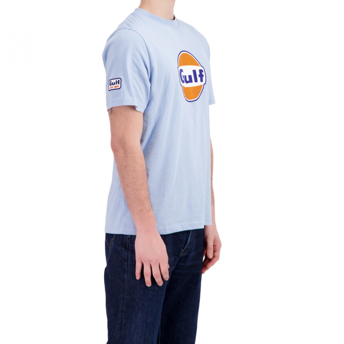 GULF mėlynos spalvos logotipu puoštas marškinėlis vyrams GUF24_TSH_LOB 1 GULF mėlynos spalvos logotipu puoštas marškinėlis vyrams GUF24_TSH_LOB 1
