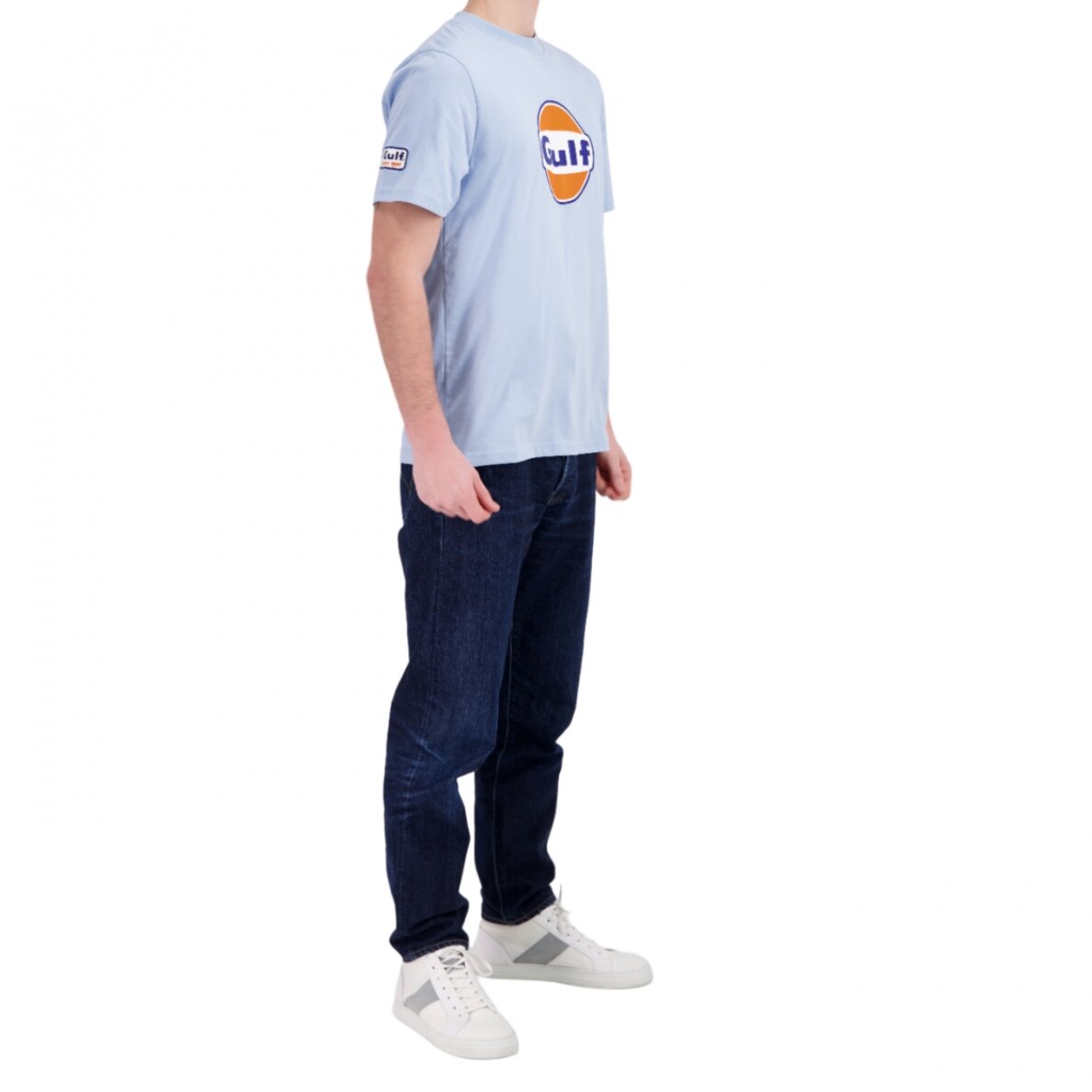 GULF mėlynos spalvos logotipu puoštas marškinėlis vyrams GUF24_TSH_LOB 2