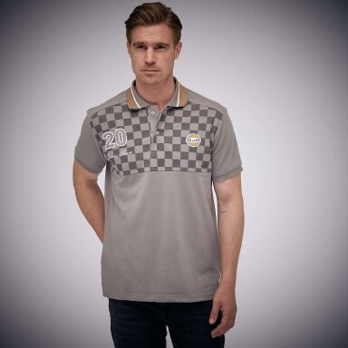 GULF Damier 20 pilkos spalvos polo marškinėliai vyrams
