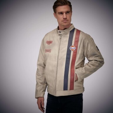 GULF Leather Dirt Mechanic Beige striukė vyrams