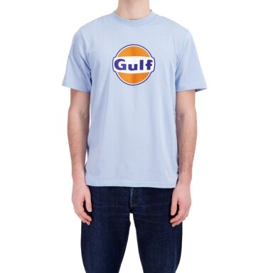 GULF mėlynos spalvos logotipu puoštas marškinėlis vyrams GUF24_TSH_LOB
