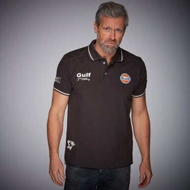 GULF Vintage pilki polo marškinėliai vyrams