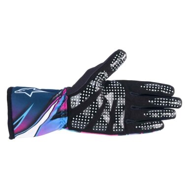 Alpinestars Tech 1 K RACE V2 kartingo pirštinės fuksija su žydra