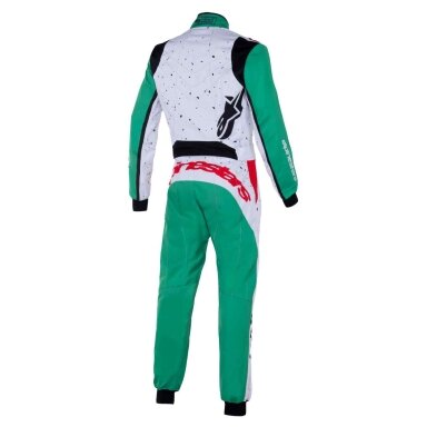 Kombinuotas kartingo alpinestars KMX 9 V3 grafika 6 FIA 8877 2022 Balta žalia žalia spalva Kombinuotas kartingo alpinestars KMX 9 V3 grafika 6 FIA 8877 2022 Balta žalia žalia spalva