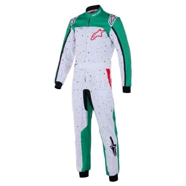 Kombinuotas kartingo alpinestars KMX 9 V3 grafika 6 FIA 8877 2022 Balta žalia žalia spalva Kombinuotas kartingo alpinestars KMX 9 V3 grafika 6 FIA 8877 2022 Balta žalia žalia spalva