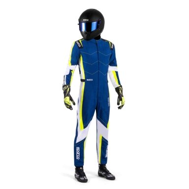 Kombinuotas kartingo „Sparco Curb Advanced FIA 8877 2022“ mėlyna geltona spalva Kombinuotas kartingo „Sparco Curb Advanced FIA 8877 2022“ mėlyna geltona spalva