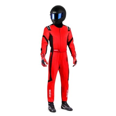 SPARCO THUNDER ADVANCED FIA 8877 2022 Raudonos ir juodos spalvų kartingo kostiumas