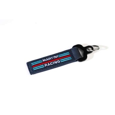 MARTINI RACING raktų pakabukas iš tamsiai mėlynos odos