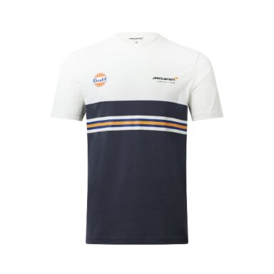 MCLAREN Gulf Core marginti balti marškinėliai vyrams