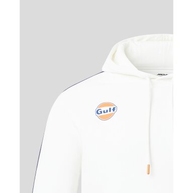 MCLAREN GULF balta džemperis su gobtuvu vyrams
