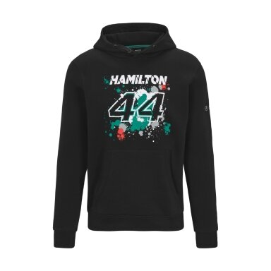 MERCEDES AMG Lewis Hamilton 44 juoda vyriška džemperis su gobtuvu