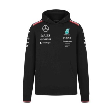 MERCEDES AMG komandos juoda vyriška džemperis su gobtuvu MGP24_SWH_TEA MGP24_SWH_TEA