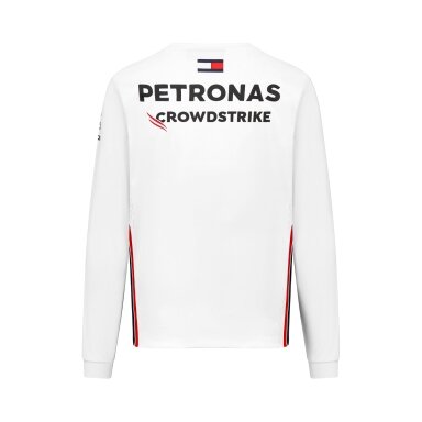MERCEDES AMG Team Replica ilgomis rankovėmis marškinėliai, balti, vyrams