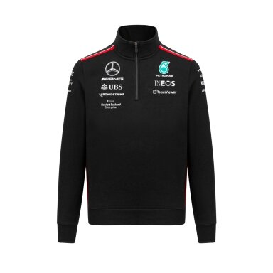 MERCEDES AMG Team Replica megztinis su užtrauktuku kaklu, juodas vyrams