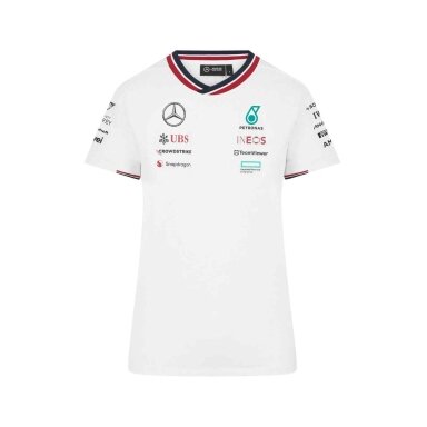 MERCEDES AMG vairuotojo balta marškinėliai moterims MGP24_TSF_TEA MGP24_TSF_TEA