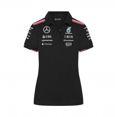 MERCEDES AMG komandos juoda polo marškinėliai moterims MGP24_PLF_TEA MERCEDES AMG komandos juoda polo marškinėliai moterims MGP24_PLF_TEA