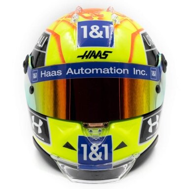 Miniatiūrinis šalmas MICK SCHUMACHER Silverstone Grand Prix 2021 1/2 – geltona