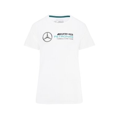 Moteriškas marškinėlis su baltu MERCEDES AMG logotipu