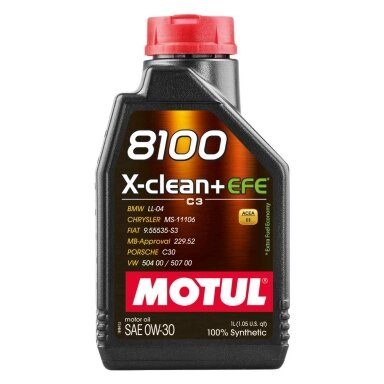 MOTUL 8100 X-Clean + EFE 0W-30 1L variklio alyva