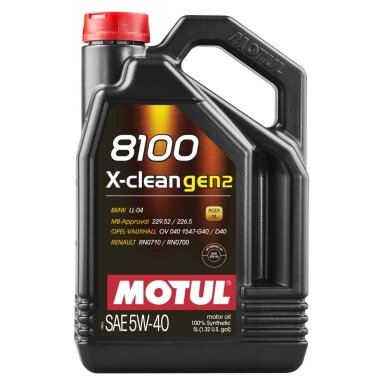 MOTUL 8100 X-Clean GEN2 5W-40 5L variklio alyva