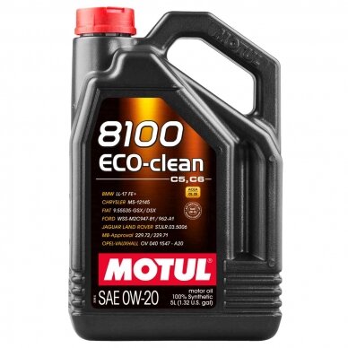 MOTUL 8100 Eco-Clean 0W20 5L variklio alyva MOTUL 8100 Eco-Clean 0W20 5L variklio alyva