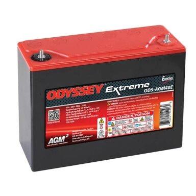 ODYSSEY PC1100 Extreme Racing švino-rūgšties akumuliatorius 40 45 A/h paleidimo 1100 A matmenys 250x97x206 mm