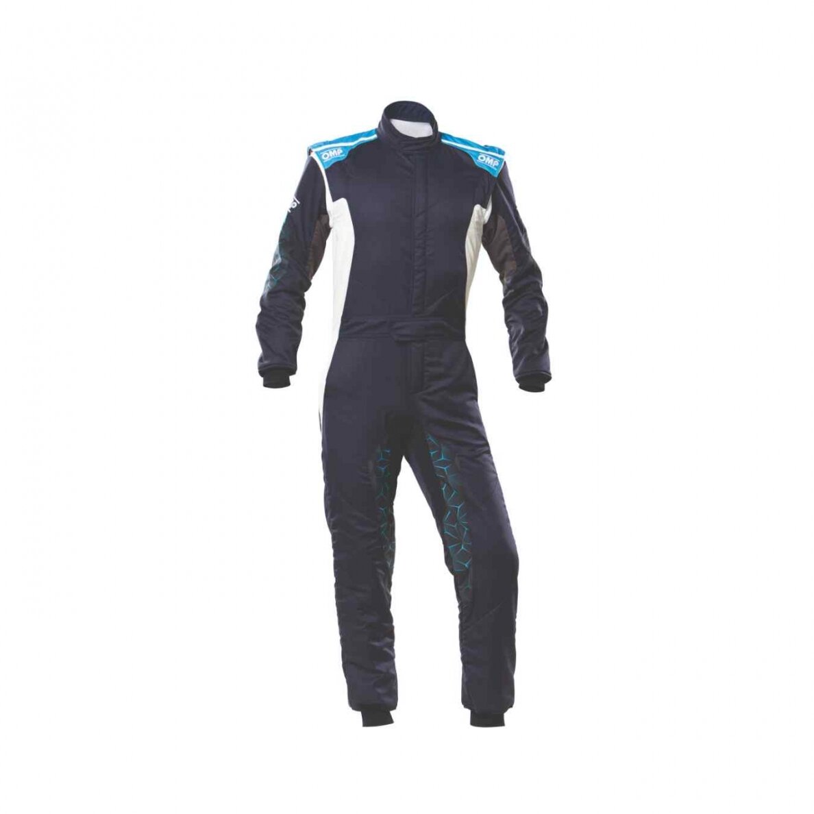 OMP TECNICA HYBRID FIA 8856 2018 Tamsiai mėlynas ciano kostiumas