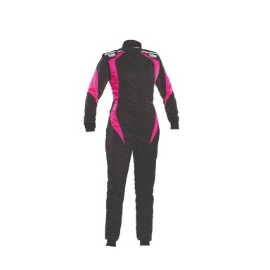OMP FIRST ELLE FIA 8856 2018 kostiumas juodas rožinis