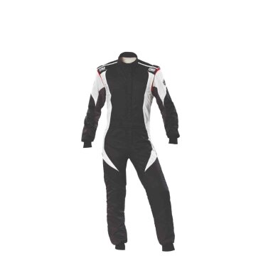 OMP FIRST EVO FIA 8856 2018 kostiumas juodai baltas