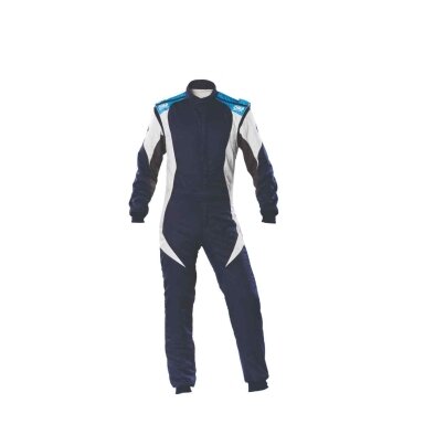 OMP FIRST EVO FIA 8856 2018 kostiumas tamsiai mėlynas baltas