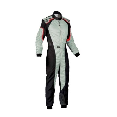 OMP KS 3 CIK FIA 2 lygio kartingo kostiumas juodas sidabras