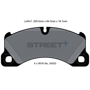 PAGID STREET Plus T8077 stabdžių trinkelės