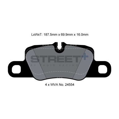 PAGID STREET Plus T8078 stabdžių trinkelės