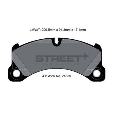 PAGID STREET Plus T8087 stabdžių trinkelės
