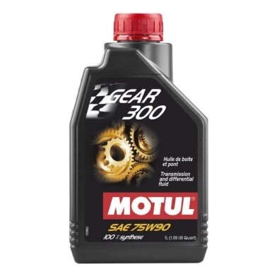 MOTUL Gear 300 75W90 1L pavarų dėžės ir diferencialo alyva MOTUL Gear 300 75W90 1L pavarų dėžės ir diferencialo alyva