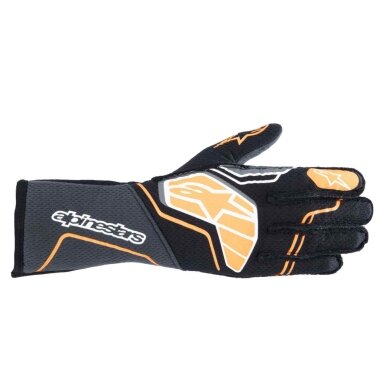 ALPINESTARS TECH 1 ZX V4 FIA 8856 2018 Juodos ir oranžinės pirštinės