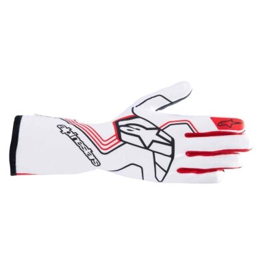 Alpinestars Tech 1 Race V4 pirštinės FIA 8856 2018 raudona su balta