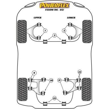 POWERFLEX tylus blokas Ferrari 550 Maranello (Nr. 11 galiniai apatiniai trikampiai)