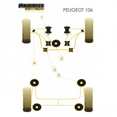 POWERFLEX Black Series tylūs blokai CITROEN Ax ir PEUGEOT 106 galinei ašiai M10 Nr. 5 1 POWERFLEX Black Series tylūs blokai CITROEN Ax ir PEUGEOT 106 galinei ašiai M10 Nr. 5 1
