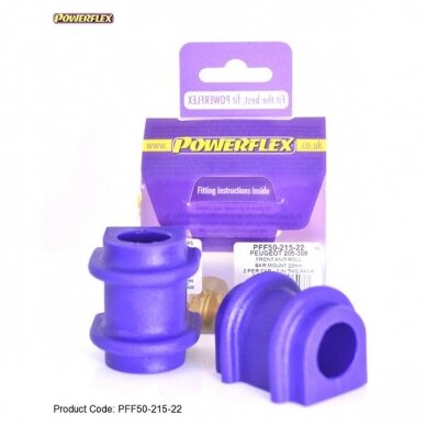 POWERFLEX standartiniai tylūs blokai, skirti PEUGEOT 205 GTI ir 309 GTI 22 mm priekinė stabilizatoriaus strypas Nr. 3