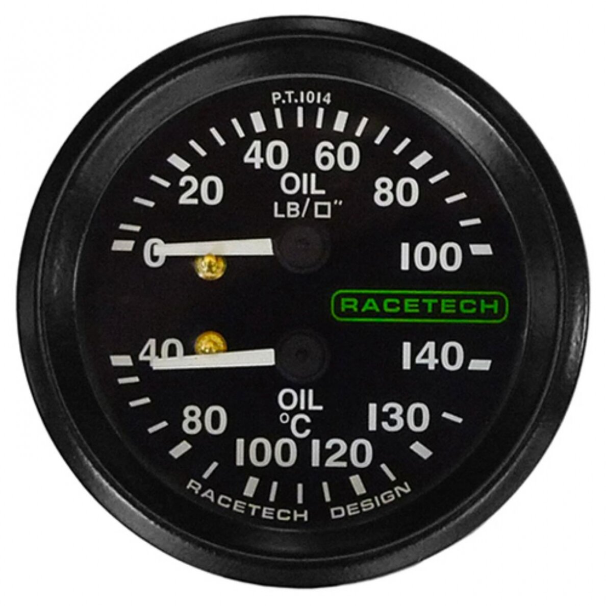 RACETECH D52MM kombinuotas matuoklis Aliejaus temperatūra 140 °C Aliejaus slėgis 100 LB Kabelio ilgis 9' Apšvietimas 1/8BSP SMITHS
