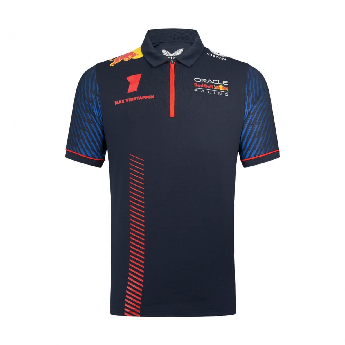 RED BULL Racing Castore Replica Max Verstappen mėlyna polo marškinėliai vyrams RED BULL Racing Castore Replica Max Verstappen mėlyna polo marškinėliai vyrams