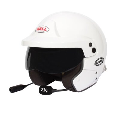 BELL MAG-10 Rally Sport (HANS) FIA 8859-2015 Balta atvira kaukė.