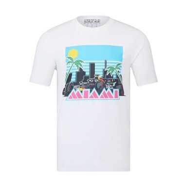 RED BULL Castore Miami Grand Prix Unisex balta marškinėliai