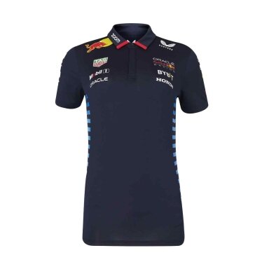 RED BULL Castore Team Replica mėlyna polo marškinėliai moterims RBR24_PLF_TEA