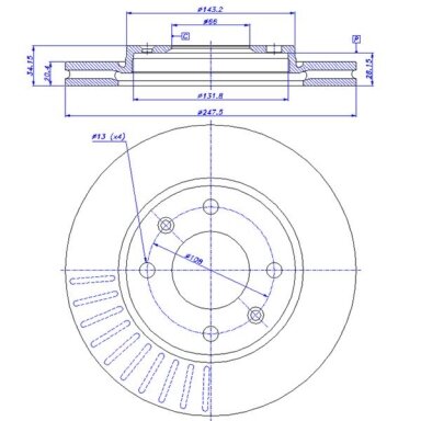 REDSPEC Group N stabdžių diskai CITROEN arba PEUGEOT 247,5 x 20,4 mm priekiniai