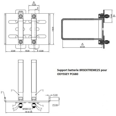 Pro FFSA REDSPEC baterijos laikiklis, skirtas OdySSEY PC680 Extreme 25 baterijai Pro FFSA REDSPEC baterijos laikiklis, skirtas OdySSEY PC680 Extreme 25 baterijai