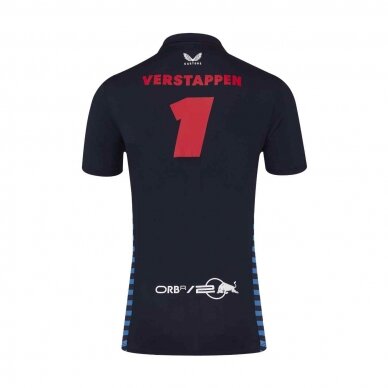 RED BULL Castore Max Verstappen mėlyna polo marškinėliai vyrams RBR24_PLH_MVE