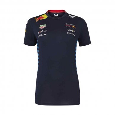 RED BULL Castore Team Replica mėlyna marškinėliai moterims RBR24_TSF_TEA