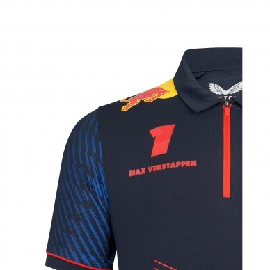 RED BULL Racing Castore Replica Max Verstappen mėlyna polo marškinėliai vyrams 2 RED BULL Racing Castore Replica Max Verstappen mėlyna polo marškinėliai vyrams 2
